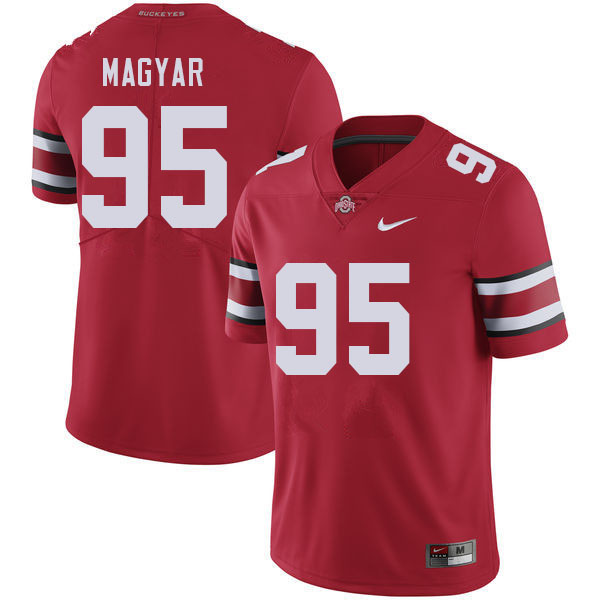 Ohio State Buckeyes Casey Magyar Men's #95 Red Authentic Stitched College Football Jersey